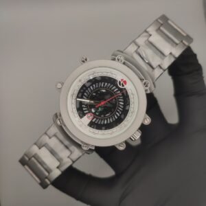 Luxury Silver Heavy Weight Watch | Unique Design | Date Just Feature for Men